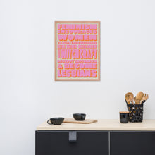 Load image into Gallery viewer, Framed Feminism Poster - Pink