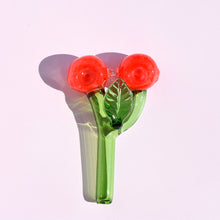 Load image into Gallery viewer, Double Bowl Cherry Pipe - Red
