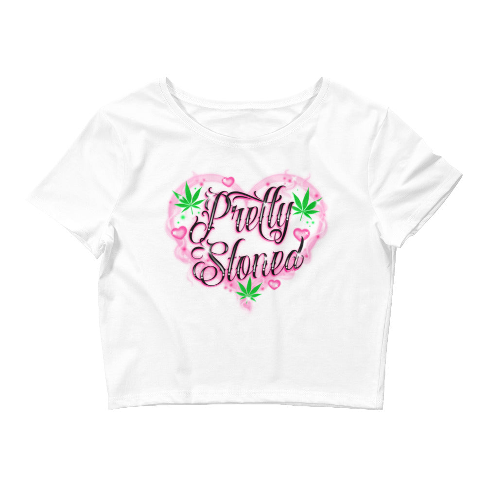 Pretty Stoned Airbrushed Cropped Tee